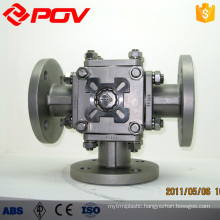 3 way flanged stainless steel ball valve dn32